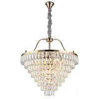 Люстра подвесная Gerta APL.725.13.13 Aployt прозрачная на 13 ламп, основание золотое в стиле классический Люстра подвесная Gerta APL.725.13.13 Aployt прозрачная на 13 ламп, основание золотое в стиле классический